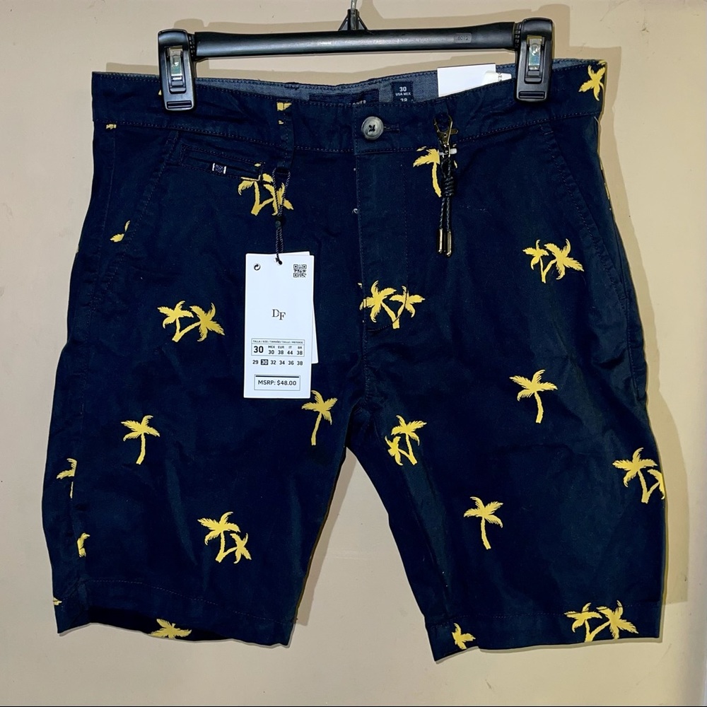 Denim & Flower power stretch shorts